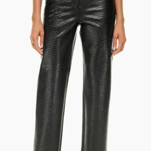 ARITZIA, High Waisted Vegan Leather Python Pants, The Melina Pants, Wilfred - Picture 2 of 7
